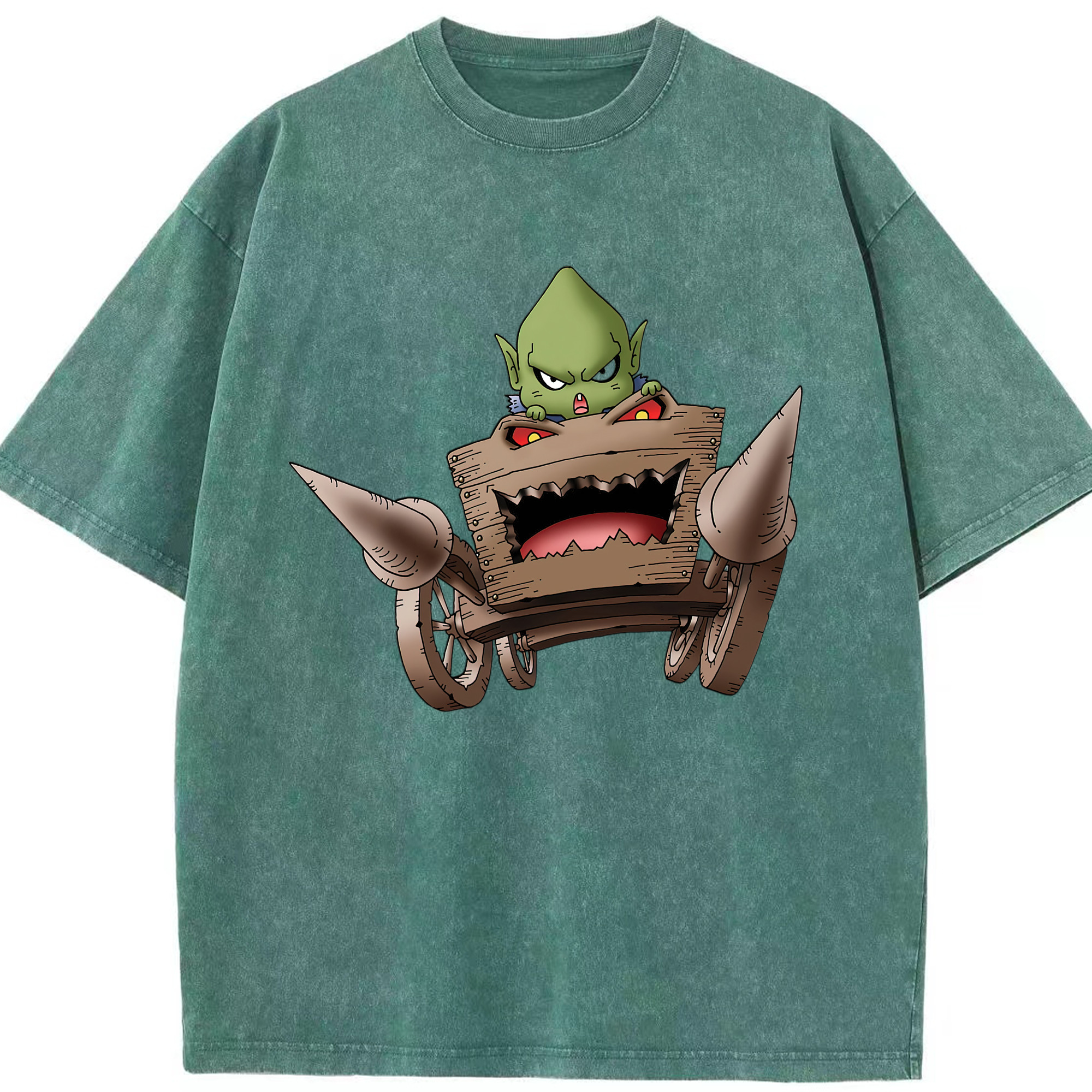 （画像用） ドラゴンクエスト Doragon Kuesuto Dragon Quest 綿100% ヴィンテージ風 半袖Tシャツ（フロントプリント）